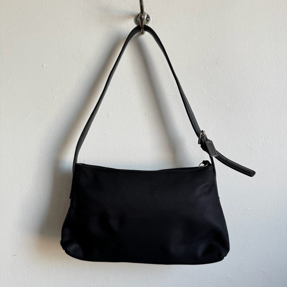 Vintage Black COACH Nylon & Leather Shoulder Bag M4P-7412